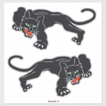 ヴィンテージグラフィックしゃがみ黒パンサーワイルドキャット