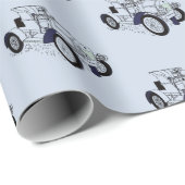 ヴィンテージグラフィックスブルーブラックカー ラッピングペーパー (ロールコーナー)