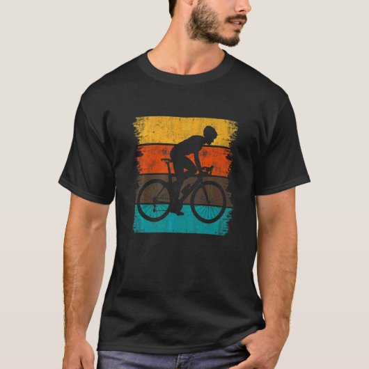 ヴィンテージグラフィックロードバイクサイクリストサイクリングスポーツRo Tシャツ (正面)