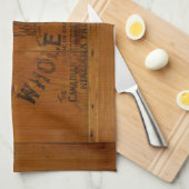 ヴィンテージグラフィック細断された小麦の打刻されたクレート キッチンタオル (四つ折り)