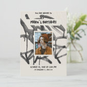 ヴィンテージグラフィティ写真誕生日 招待状 (スタンド正面)