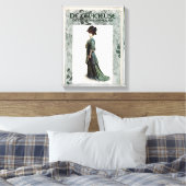 ヴィンテージグラマリーレディファッションイラストレーション キャンバスプリント (インサイチュ (寝室))