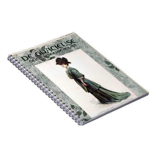 ヴィンテージグラマリーレディファッションイラストレーション ノートブック (右側)