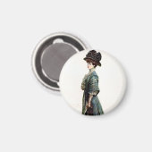 ヴィンテージグラマリーレディファッションイラストレーション マグネット (正面/裏面)