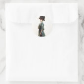 ヴィンテージグラマリーレディファッションイラストレーション ラウンドシール (バッグ)