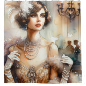 ヴィンテージグラマーアールデコシャワーカーテン シャワーカーテン (正面)