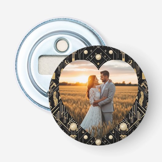 ヴィンテージグラマーアールデコ結婚ボトルオープナー 栓抜き (正面)