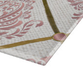 ヴィンテージグラマーバラマウブダマスクオンホワイトリネン カッティングボード (角)