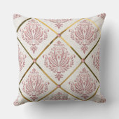 ヴィンテージグラマーバラマウブダマスクオンホワイトリネン クッション (裏面)