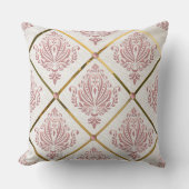 ヴィンテージグラマーバラマウブダマスクオンホワイトリネン クッション (正面)