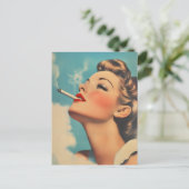 ヴィンテージグラマー喫煙広告 ポストカード (スタンド正面)