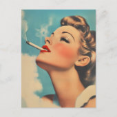 ヴィンテージグラマー喫煙広告 ポストカード (正面)