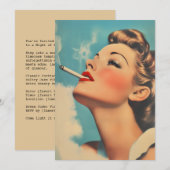 ヴィンテージグラマー喫煙広告 招待状 (正面/裏面)