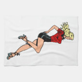 ヴィンテージグラマー女の子ネクストドアブロンドブロンシェル キッチンタオル (横)