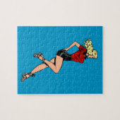 ヴィンテージグラマー女の子ネクストドアブロンドブロンシェル ジグソーパズル (横)