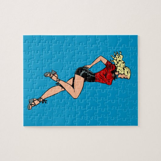 ヴィンテージグラマー女の子ネクストドアブロンドブロンシェル ジグソーパズル (横)