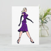 ヴィンテージグラマー・ガール、ブロンド秘書招待状 招待状 (スタンド正面)