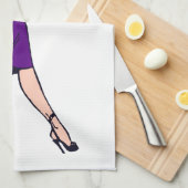 ヴィンテージグラマー・ガール、レトロ・ブロンド書記 キッチンタオル (四つ折り)