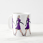 ヴィンテージグラマー・ガール、レトロ・ブロンド書記 コーヒーマグカップ (正面左)