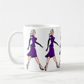 ヴィンテージグラマー・ガール、レトロ・ブロンド書記 コーヒーマグカップ (左)