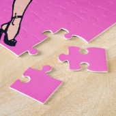 ヴィンテージグラマー・ガール、レトロ・ブロンド書記 ジグソーパズル (側面)