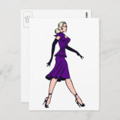 ヴィンテージグラマー・ガール、レトロ・ブロンド書記 ポストカード (正面/裏面)