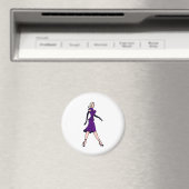 ヴィンテージグラマー・ガール、レトロ・ブロンド書記 マグネット (インサイチュ (食洗機))