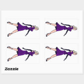 ヴィンテージグラマー・ガール、レトロ・ブロンド書記 長方形シール (シート)