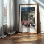 ヴィンテージグラマー：シックな女性とクラシック車 ポスター