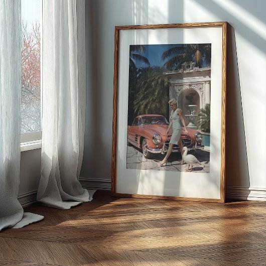 ヴィンテージグラマー:シックな女性とクラシック車 ポスター