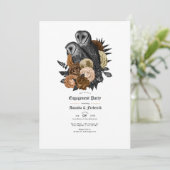 ヴィンテージグラムアンバーフールズゴシック婚約パーティ 招待状 (スタンド正面)