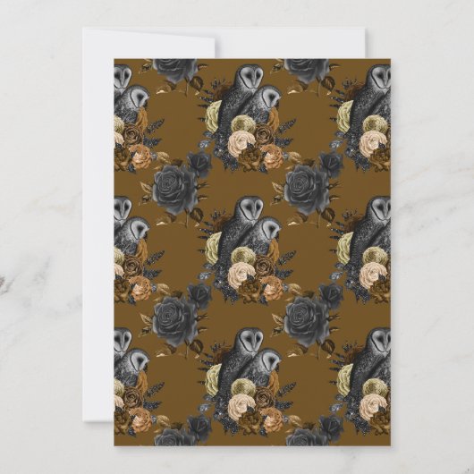 ヴィンテージグラムアンバーフールズゴシック様式のカップルのシャワー 招待状 (裏面)