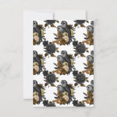 ヴィンテージグラムアンバーフールズ結婚ゴシック 出欠カード (裏面)