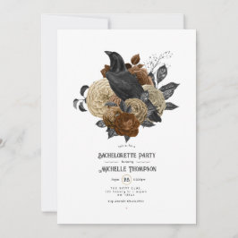 ヴィンテージグラムアンバーレイヴンゴシックバチェロレッテ 招待状