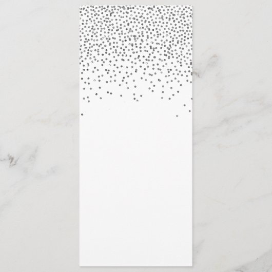 ヴィンテージグラムシルバー紙吹雪結婚のメニューカード メニュー (裏面)