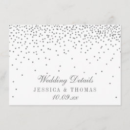 ヴィンテージグラムシルバー紙吹雪結婚の詳細カード エンクロージャーカード
