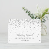 ヴィンテージグラムシルバー紙吹雪結婚の詳細カード エンクロージャーカード (スタンド正面)