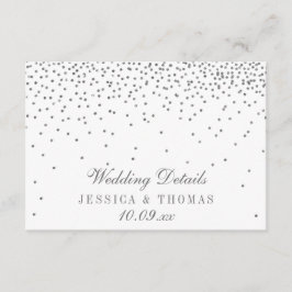 ヴィンテージグラムシルバー紙吹雪結婚の詳細カード エンクロージャーカード