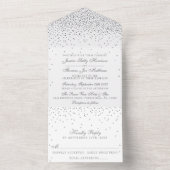 ヴィンテージグラムシルバー紙吹雪結婚ズコレクション オールインワン招待状 (内側)