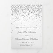 ヴィンテージグラムシルバー紙吹雪結婚ズコレクション 三つ折りプログラム (カバー)
