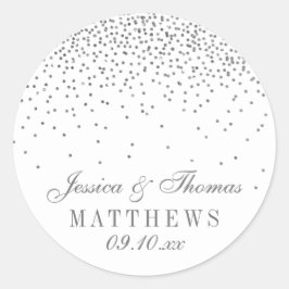 ヴィンテージグラムシルバー紙吹雪結婚式用シール ラウンドシール
