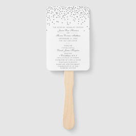 ヴィンテージグラムシルバー紙吹雪結婚式 プログラム ハンドファン