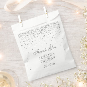 ヴィンテージグラムシルバー結婚紙吹雪 フェイバーバッグ