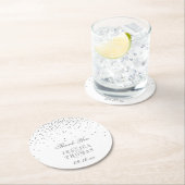 ヴィンテージグラムシルバー結婚紙吹雪 ラウンドペーパーコースター (インサイチュ)