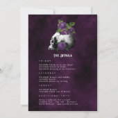 ヴィンテージグラムパープルフローラゴシックバチェロレッテ 招待状 (裏面)