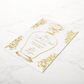 ヴィンテージグラムビクトリアンムーディラブポーション結婚ズ 箔招待状 (回転した状態)