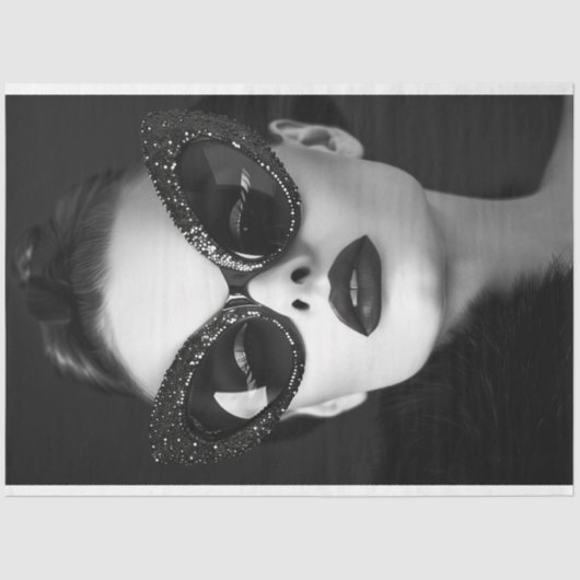 ヴィンテージグラムブラック&クリスタルキャットアイデクページ 薄葉紙 (正面)