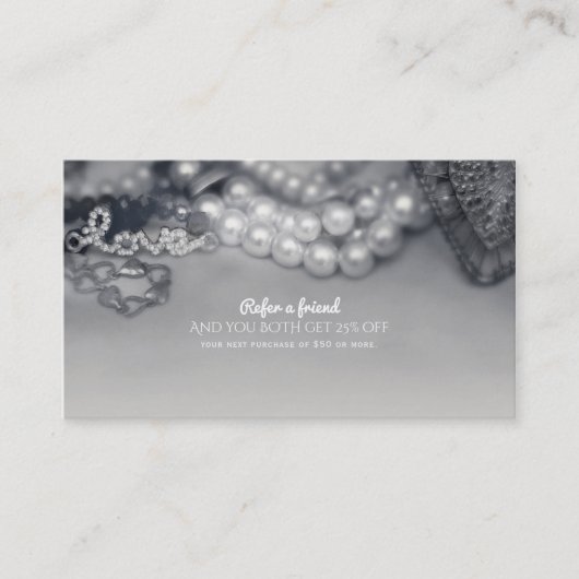 ヴィンテージグラムブラック&ホワイト真珠は友人を参照 紹介カード (正面)