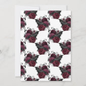 ヴィンテージグラムブルガンディレイヴンゴシックブライダルシャワー 招待状 (裏面)