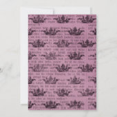 ヴィンテージグラムマウヴフールズゴシック婚約パーティ 招待状 (裏面)